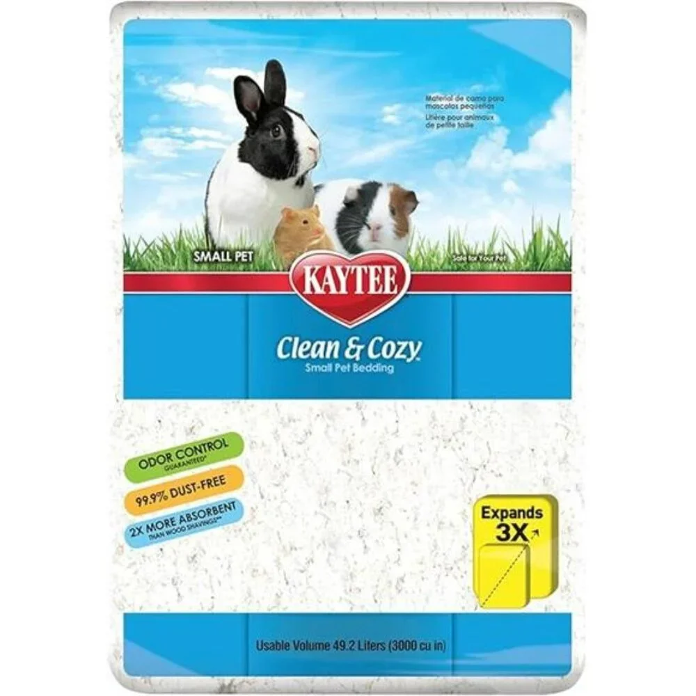 Kaytee Clean & Cozy White Paper Bedding Made for Small Animals 49.2 Liters Odor
